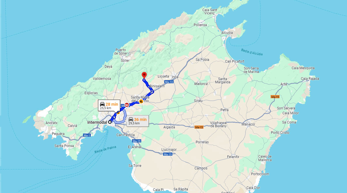 Cómo llegar a Alaró how to get to Alaró