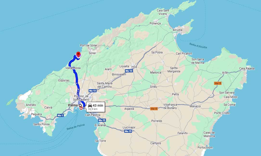 Llegar a Deiá get to Deiá